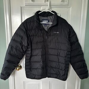 Lands' End Men's Black Puffer Jacket